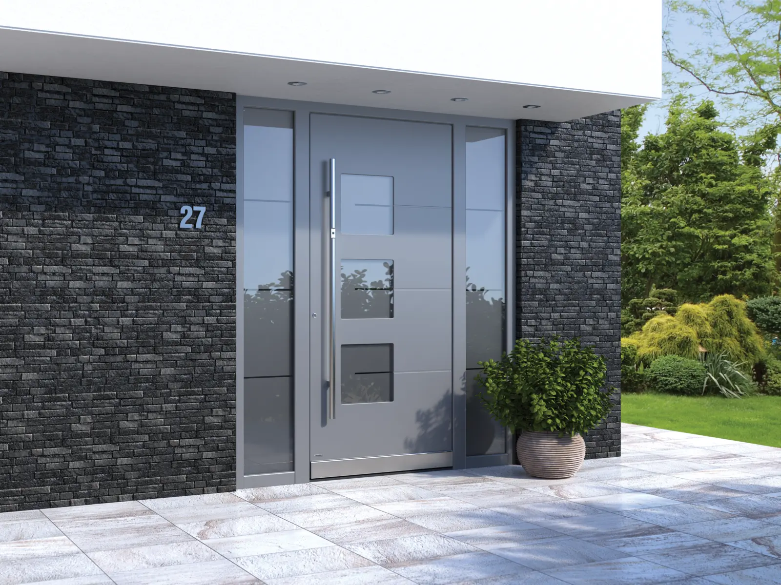 Moderne Pirnar Haustür Optimum 7450 aus Aluminium