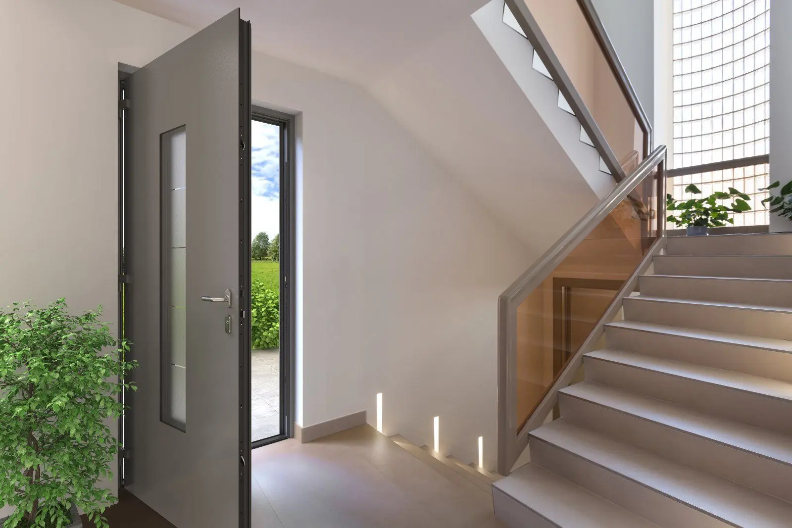 Aluminium Haustür Pirnar Quantum von innen