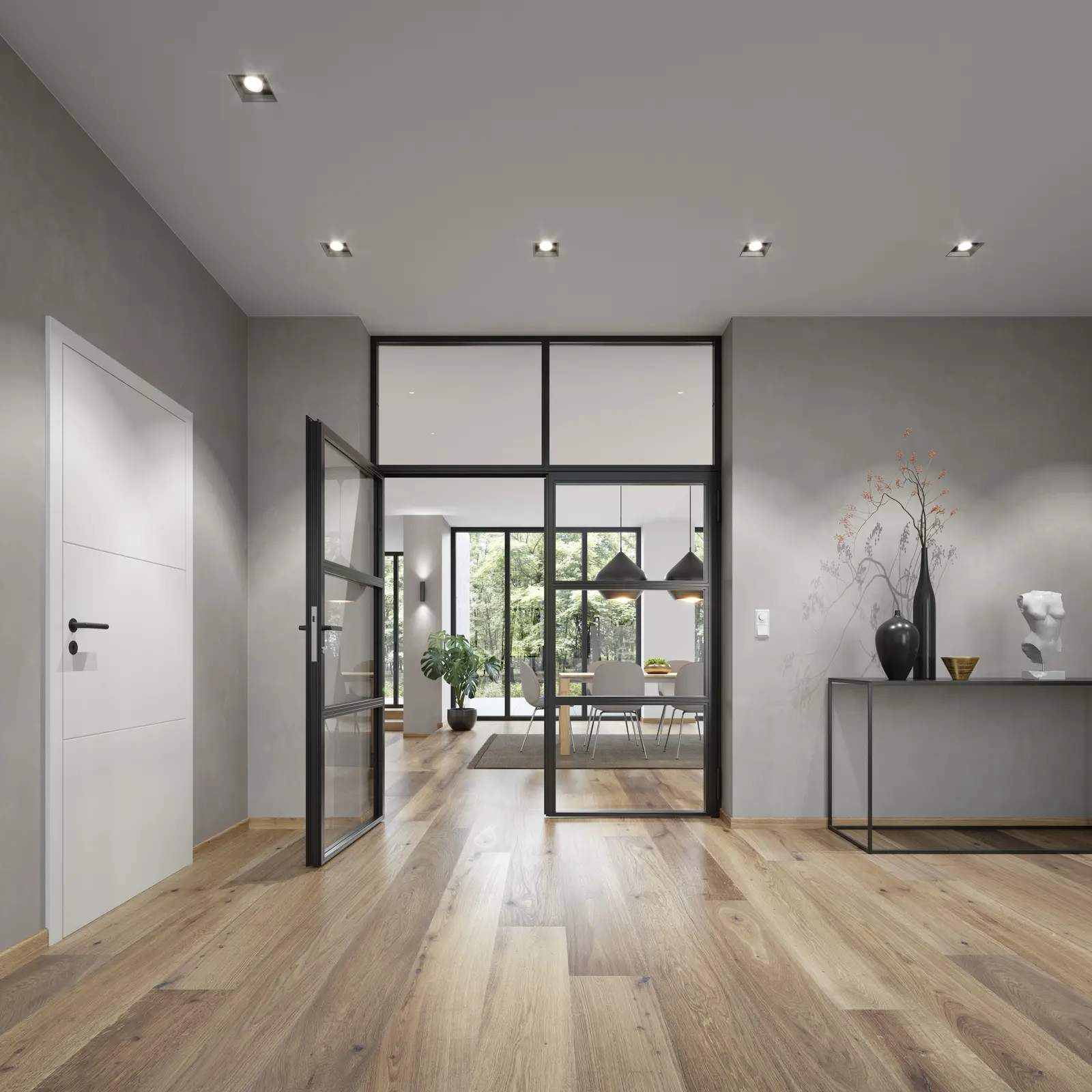 2-flüglige Hörmann Lofttür mit Oberlicht RAL 9005